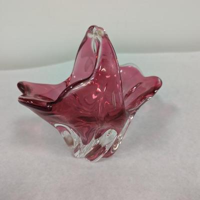 Murano Style Glass Purple Bowl