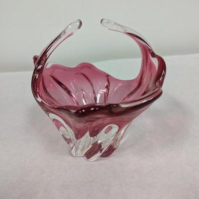 Murano Style Glass Purple Bowl
