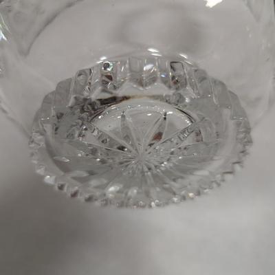 Vintage Fifth Avenue Etched Flower Crystal Tivoli Garden Glass Bowl Basket