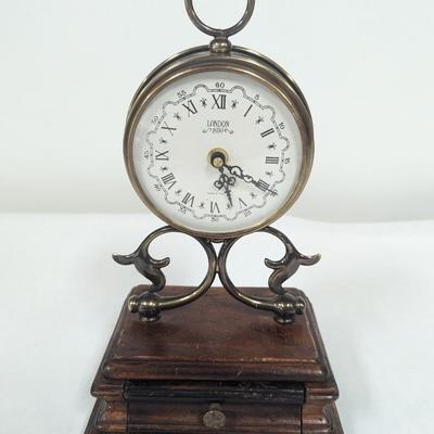 Battery Operated Made In Italy London 1690 Mantle Clock With Drawer