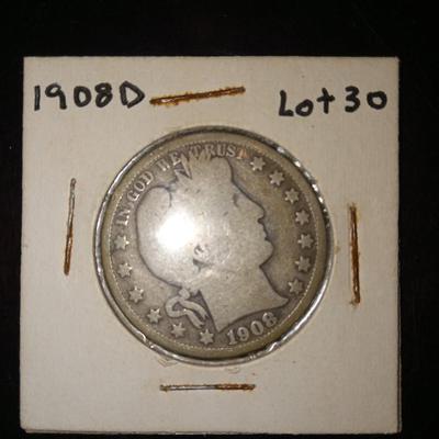 1908 D Barber Half