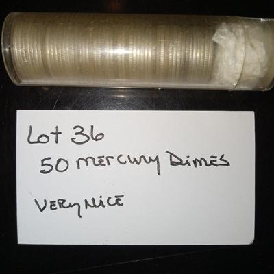 50 Mercury Dimes