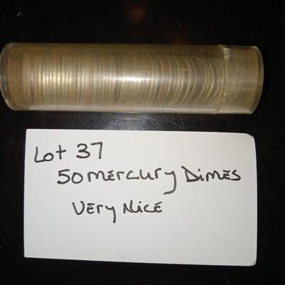 50 Mercury dimes
