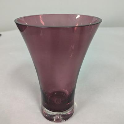 Antique Amethyst Glass & Amber Vase