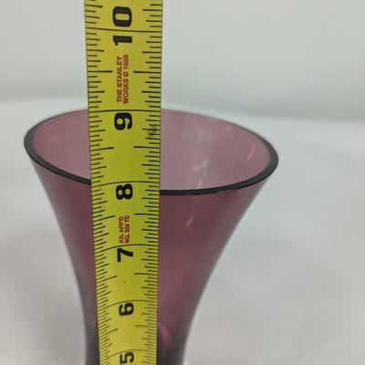 Antique Amethyst Glass & Amber Vase