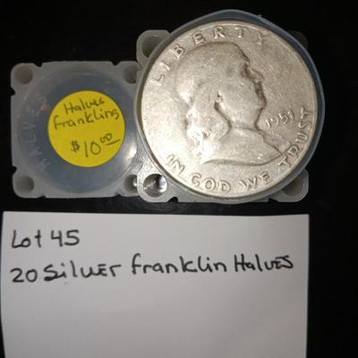 20 Silver Franklin 1/2 dollars