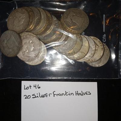 20 Silver Franklin 1/ dollars