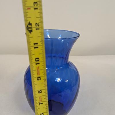 Indiana Illusions Cobalt Blue Optic Swirl Vase