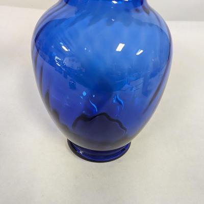 Indiana Illusions Cobalt Blue Optic Swirl Vase