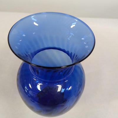Indiana Illusions Cobalt Blue Optic Swirl Vase