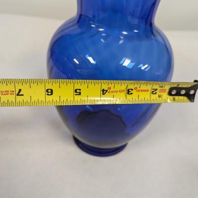 Indiana Illusions Cobalt Blue Optic Swirl Vase