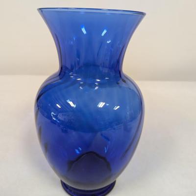 Indiana Illusions Cobalt Blue Optic Swirl Vase