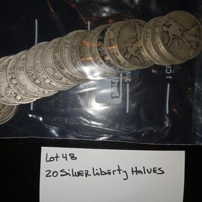 20 Silver Liberty halves