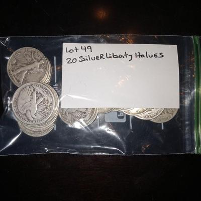 20 Silver Liberty Halves