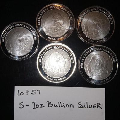 5 1oz Bullion Silver