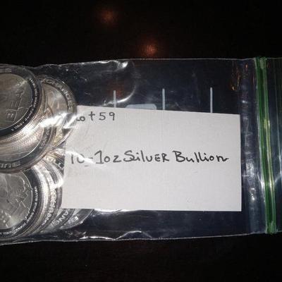 10 1 oz silver bullion