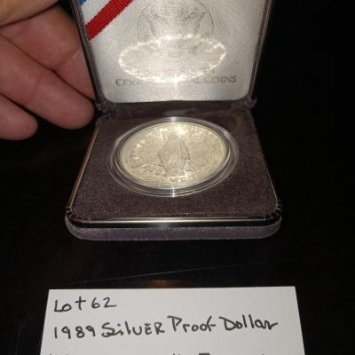 1989 silver proof dollar