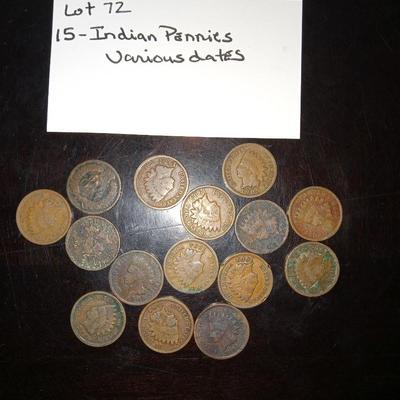 15 indian head pennies
