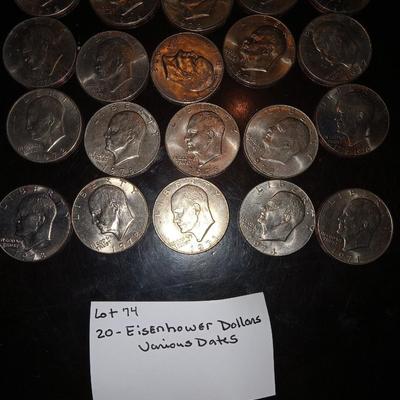20 Eisenhower dollars