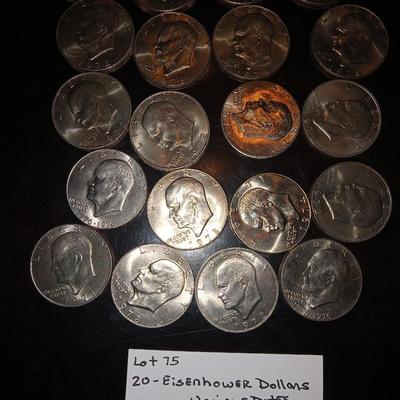 20 Eisenhower dollars