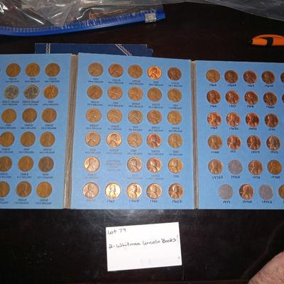 2 Whitman lincoln books with pennies