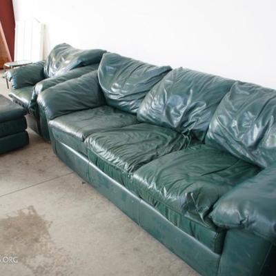 Leather sofa set - Green