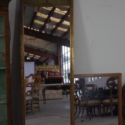  Contemporary walnut stained rectangular mirror