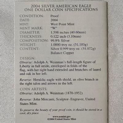 2004 Silver American Eagle "W"
