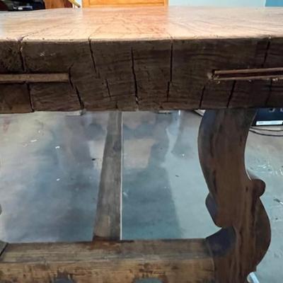 Vintage Heavy Oak Farm Table