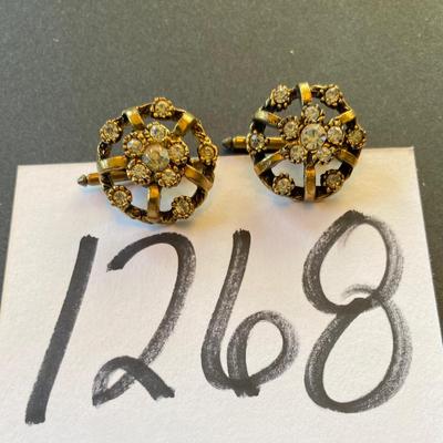 Vintage Brass Rhinestone Suit/Coat Buttons