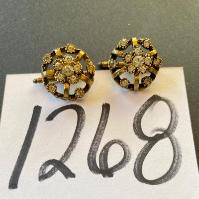 Vintage Brass Rhinestone Suit/Coat Buttons