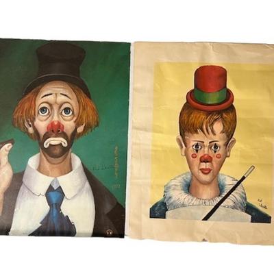 Pair of Signed Red Skelton Clown Posters