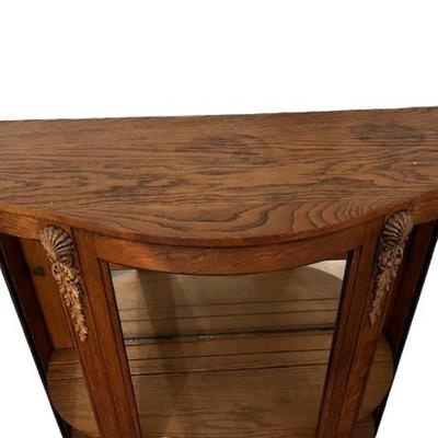 Vintage Oak Bow Front Cabinet
