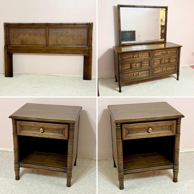 HENREDON ~ Five (5) Piece Sold Wood Full / Queen Bedroom Suite