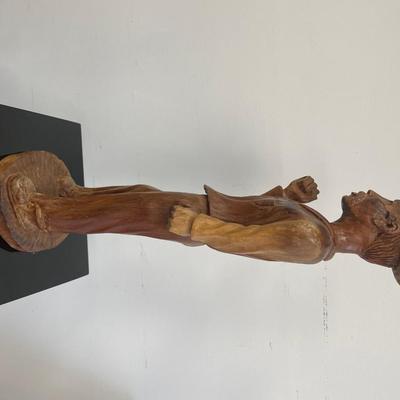 Vintage Carved Male Folk Art style Sculpture 21" h