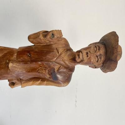 Vintage Carved Male Folk Art style Sculpture 21" h