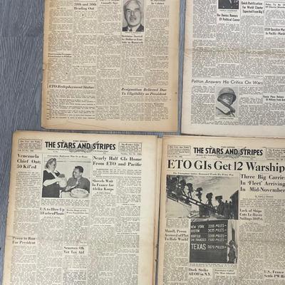WW2 Collection Of The Stars And Stripes Newspapers Lot 1.