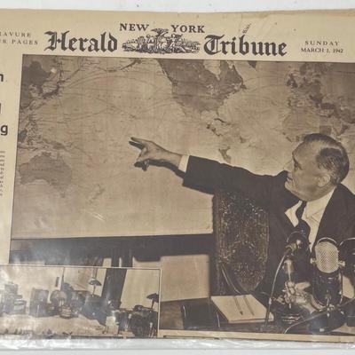 NY Herald Tribune 15401 "Lesson in Global Thinking" - FDR