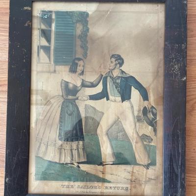 Litho, N. Currier, The Sailor's Return