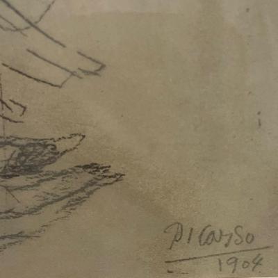 PABLO PICASSO SIGNED LITHOGRAPH / IMPRINT SIGNATURE
