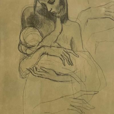 PABLO PICASSO SIGNED LITHOGRAPH / IMPRINT SIGNATURE