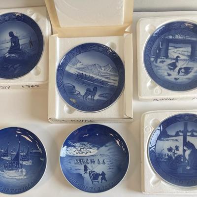 Royal Copenhagen Plates Years 1962, 1966, 1968, 1969, 1970, 1972