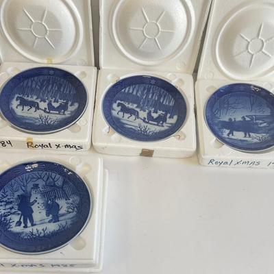 Royal Copenhagen Plates Years 1984, 1985, 1987 Royal Christmas Series