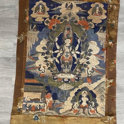 Qing Dynasty Tibetan Thangka/ Circa 1700s