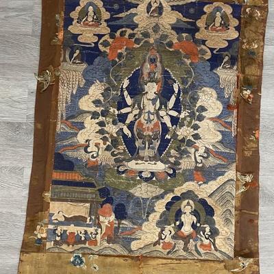 Qing Dynasty Tibetan Thangka/ Circa 1700s