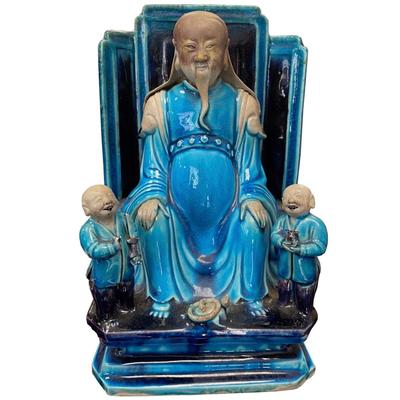 The Star God of Longevity Chinese Ming Dynasty Glazed Statue
