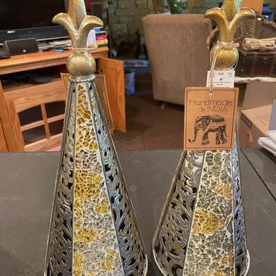 2 metal and mosaic cones