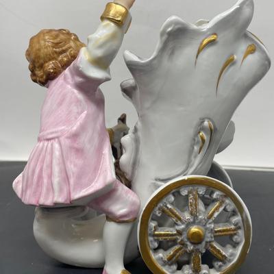 L&M Cornucopia Porcelain Vase Figurine