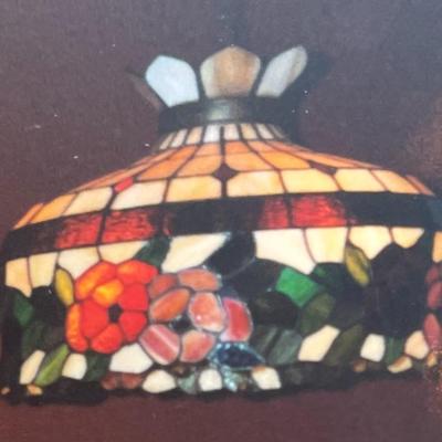 Somers Stained Glass Hanging Shade/ STAMPED ORIGINAL SOMERS/ PAPERWORK.
