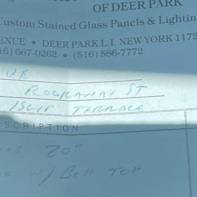 Somers Stained Glass Hanging Shade/ STAMPED ORIGINAL SOMERS/ PAPERWORK.